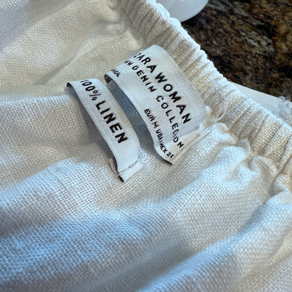 Ⓩⓐⓡⓐ ⓦⓞⓜⓐⓝ Premium Denim Collection 100% Linen Top - Picture 3 of 5